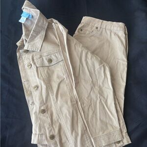 Women's Koret Cream‎ Jacket and Skirt Jean Set Size 18W New